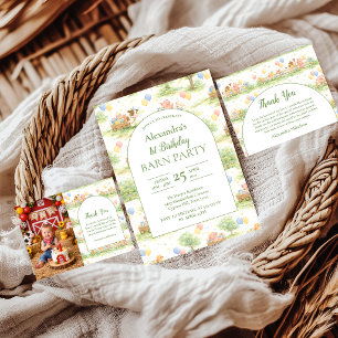 Convite Animais da Fazenda Quintal 1º Aniversário