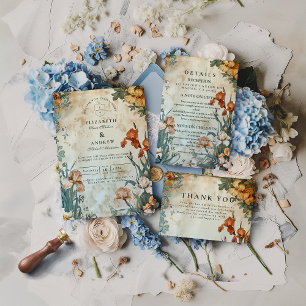 Convite Casamento Botânico Tropical Vintage