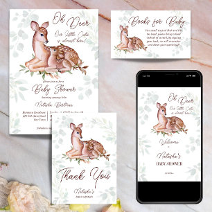 Modelo de convite para chá de fraldas de veados