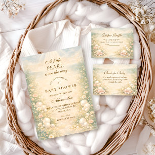 Cartão De Informações Sorteio de Fraldas Dreamy Ocean Pearl Nursery