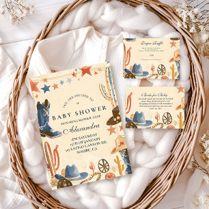 Convite Chá de Bebê Western Neutro