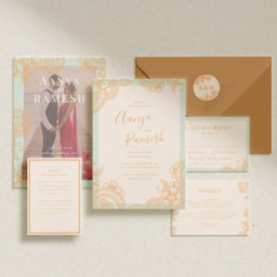 Cartão De Agradecimento Mehndi Wedding Obrigado