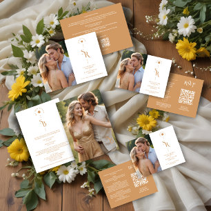 Etiqueta Para Presente Iniciais de Casamento de Ouros Minimalistas Quente