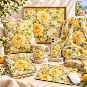 Cobertor De Velo Jardim de Flores Silvestres Amarelas Cottagecore F
