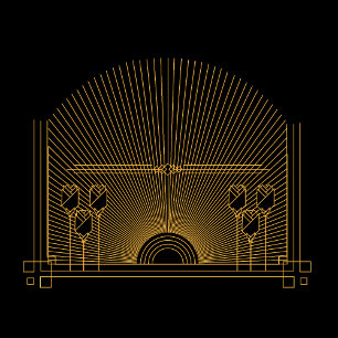 Convite Art Deco Dark Elegant Weditation