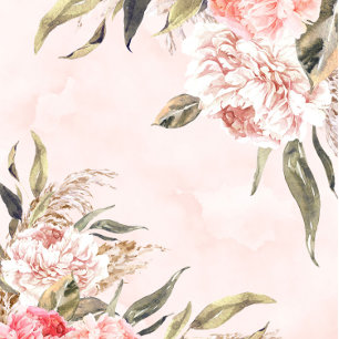 Convites Neutros a Chás de casamento de Peonia Ros