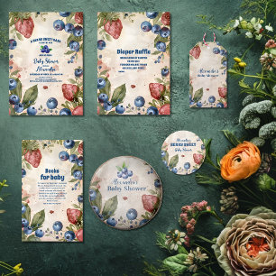 Convite Chá de fraldas de Watercolor Berry Sweet