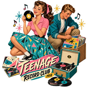 Camiseta Feminina Vintage Teenage Record Hop dos A