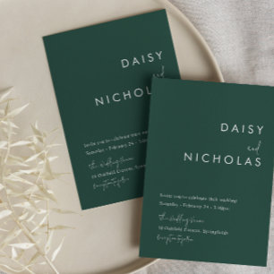 Convite para Casamento Verde da Sage Moderna