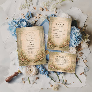 Convite Casamento Antler Woodland