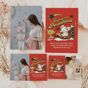 Casal de Foto Anúncio de Gravidez de Natal