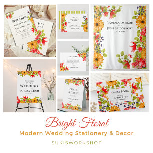 Adesivo Redondo Modern Bright Floral Obrigado Favor De Casamento