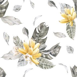 Convite Casamento de Folha Verde Tropical e Amarela