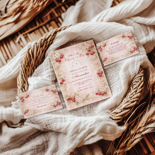 Guardanapo De Papel Chuveiro de Noiva Elegância Floral Cereja Doce