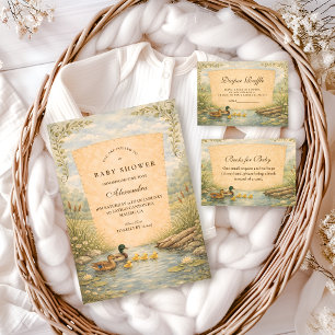 Convite Chá de Bebê do Patinho Vintage
