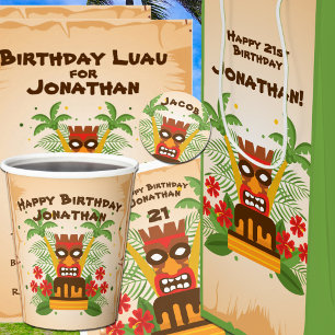 Convite Birthday Luau Tropical Havaiana, Partido do CHURRA