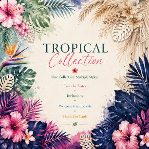 Convite casamento tropical floral havaiano Boho Pampas Gra