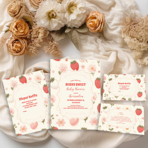 Convite Chá de fraldas de coquete rosa Berry Sweet