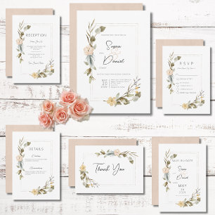 Reserve A Data Casamento de Frame Floral de Boho Seco