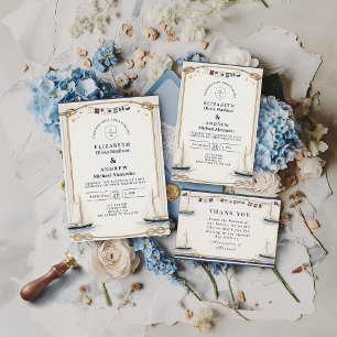 Convite Casamento à Beira-Mar com Veleiro Clássico