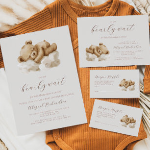 Cartão De Informações Chá de fraldas de Raffle de Fralda de Urso de Core