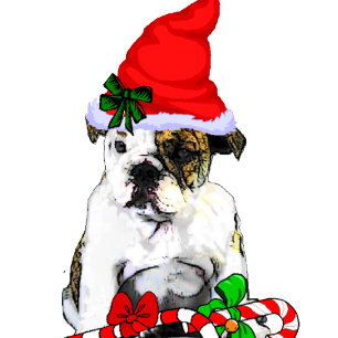 Cartão De Festividades Presentes de Natal para Bulldog Inglês