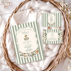 Cartão De Informações Boho Pequeno Pescador: Livros de Pesca para Bebê