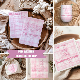 Convite Trilha de Bachelorette Ocidental Rosa
