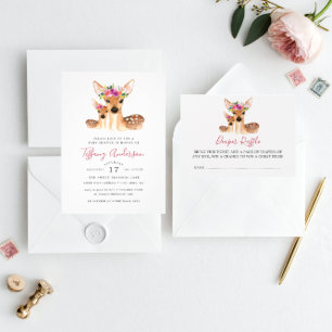 Convite Doce Floral Mãe E Chá de fraldas De Veado