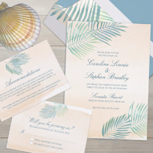 Convite Casamento de Areia e Palms Beach