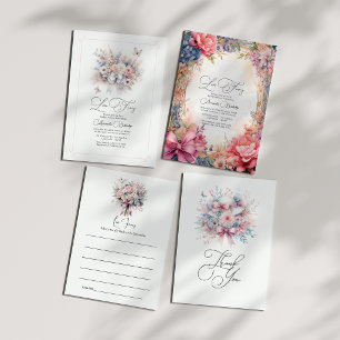 Convite Chá de panela de Arco Floral de Amor Elegante Past