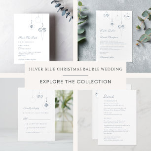 Cartão De Informações Nozes de Natal Balas Azul de inverno