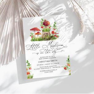 Cartão De Informações Cogumelos Rustic Woodland Quão Grande Mamãe