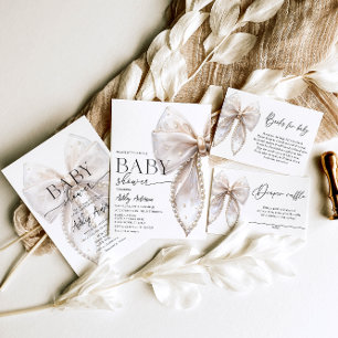 Convite para Chá de fraldas de Arco Pérola