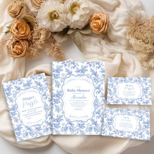 Convite Chá de fraldas Toile De Jouy Woodland