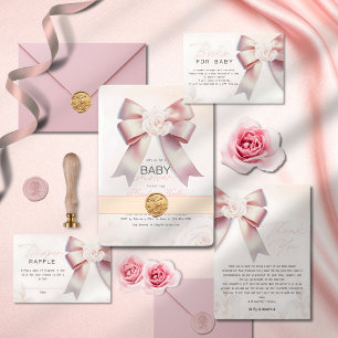 Adesivo Redondo Chá de fraldas floral de Arco rosa