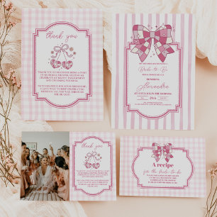 Convite Chá de panela Retro Disco Rosa