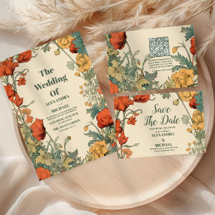 Cartão De Agradecimento Foto Romântica Art Nouveau Wedding