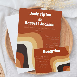 Convite Casamento Castanho Laranja Vazio Laranja Branco Gr