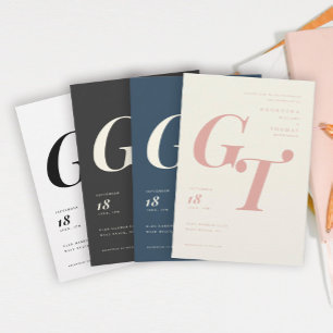 Monograma sofisticado   Casamento de marfim negro