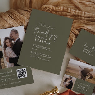 Convite Modern Chic Olive Green O Casamento De