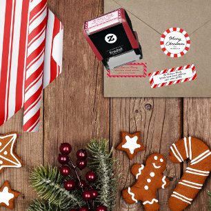 Adesivo Redondo Merry Christmas Candy Cane Custom