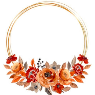 Convite para Casamento Floral Vermelho e Laranja E