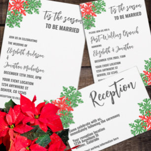 Cartão De Informações Esta É A Recepção de casamento De Natal Da Estação