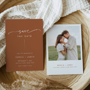 SIENNA Terracotta Nós Fazemos Convite De Casamento