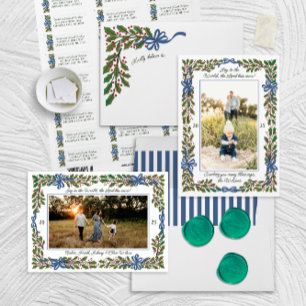 Cartão De Festividades Arcos vermelhos e Holly Garland - Natal com uma fo