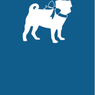 Convite Pug Dog Chá de fraldas Blue for Boy