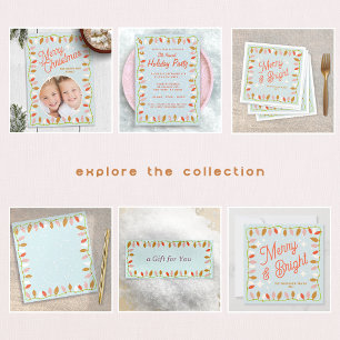 Retro Feliz Cartão com fotos de Natal Uma Imagem