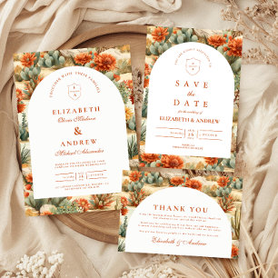 Cartão De Agradecimento Casamento no Jardim do Cactus Ocidental