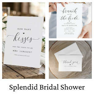 Convite Caligrafia Romântica Elegante do Chá de panela de 